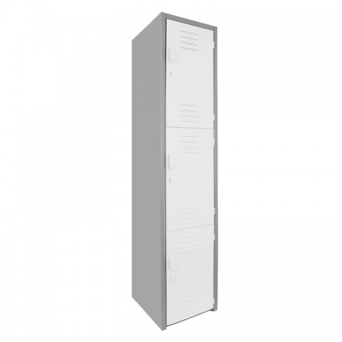 Locker metálico dual grande - 3 puertas blanco